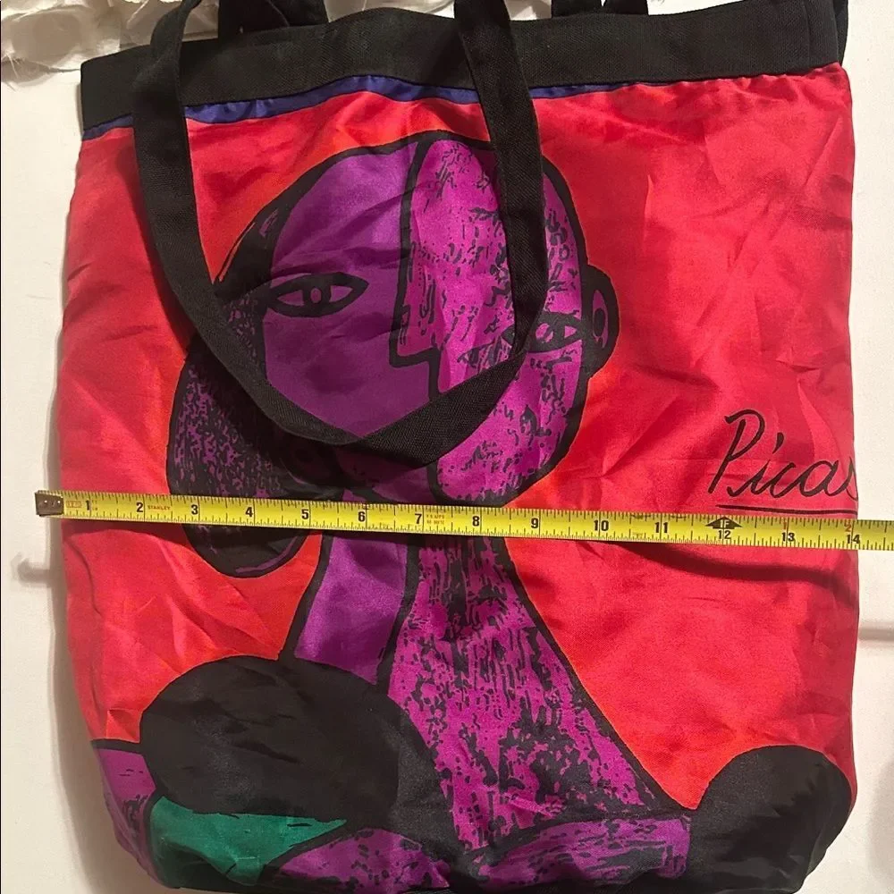 Picasso Artistic Red and Purple Tote Bag